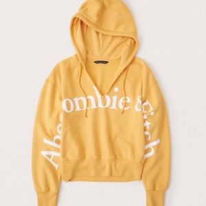 Abercrombie and Fitch split neck logo hoodie